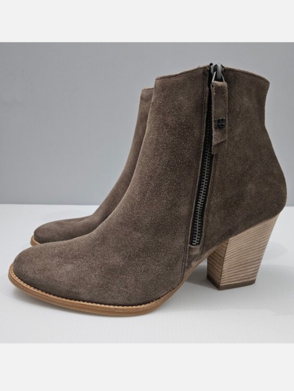 Paul Green Reya Stacked Heel Ankle Boot Womens UK 8.5 Brown Suede Side Zip